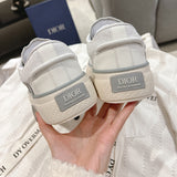 B33 Grey Calfskin and Oblique Jacquard Men's Sneakers|3SN303ZDE_H068