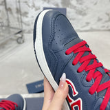 Men's B57 Limited Edition Blue and Red Smooth Cowhide Low-Top Sneakers| 3SN318ZDL_H543
