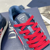 Men's B57 Limited Edition Blue and Red Smooth Cowhide Low-Top Sneakers| 3SN318ZDL_H543