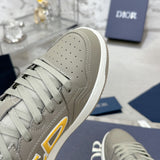 Men's B57 Limited Edition Numbered Style Gray and Yellow Two-Tone Smooth Calfskin Low-Top Sneakers |3SN318ZDL_H822