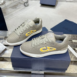 Men's B57 Limited Edition Numbered Style Gray and Yellow Two-Tone Smooth Calfskin Low-Top Sneakers |3SN318ZDL_H822