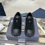 B33 Spin Men's Sneakers Black Smooth Cowhide Leather and Black Oblique Embossed Embroidery| 3SN303ZYQ_H900