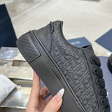 B33 Spin Men's Sneakers Black Smooth Cowhide Leather and Black Oblique Embossed Embroidery| 3SN303ZYQ_H900