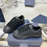 B33 Spin Men's Sneakers Black Smooth Cowhide Leather and Black Oblique Embossed Embroidery| 3SN303ZYQ_H900