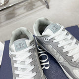 B27 Men's Low-Top Sneakers in Grey and White Smooth Calfskin with White Oblique |3SN272ZIJ_H890
