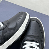 B27 Men's Low-Top Sneakers, Black Smooth Calf Leather with CD Diamond Canvas  |3SN272ZPP_H900