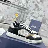 B27 Men's Low-Top Sneakers Black, white, and beige smooth calf leather with Oblique Galaxy print |3SN272ZIJ_H163
