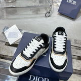 B27 Men's Low-Top Sneakers Black, white, and beige smooth calf leather with Oblique Galaxy print |3SN272ZIJ_H163