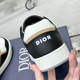 B27 Men's Low-Top Sneakers Black, white, and beige smooth calf leather with Oblique Galaxy print |3SN272ZIJ_H163