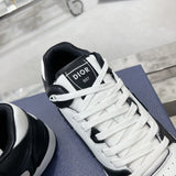 B57 Dribble Couple's Edition (Women's) Low-Top Sneakers Black and white smooth calf leather with beige and black Oblique jacquard fabric |3SN318ZXU_H960