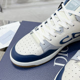 B57 Dribble Low-Top Sneaker Navy Blue and White Smooth Calfskin with Beige and Black Oblique Jacquard |3SN318ZXU_H553