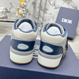 B57 Dribble Low-Top Sneaker Navy Blue and White Smooth Calfskin with Beige and Black Oblique Jacquard |3SN318ZXU_H553