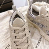 Women's Vibe Sneakers Light Blue & White Oblique Chambray Jacquard, Mesh Fabric, and Suede Calf Leather| KCK443ROU_S28N