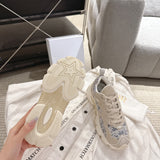 Women's Vibe Sneakers Light Blue & White Oblique Chambray Jacquard, Mesh Fabric, and Suede Calf Leather| KCK443ROU_S28N