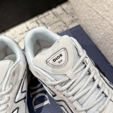 B30 Men's Countdown Sneakers White Mesh and Gray Technical Fabric| 3SN279ZND_H000