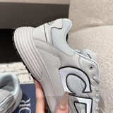 B30 Men's Countdown Sneakers White Mesh and Gray Technical Fabric| 3SN279ZND_H000