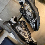 B30 Men's Countdown Sneakers in Light Gray Technical Mesh and Black Glossy Technical Fabric |3SN279ZEH_H981