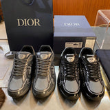 B30 Men's Countdown Sneakers in Light Gray Technical Mesh and Black Glossy Technical Fabric |3SN279ZEH_H981