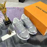 Women's Olympia Sneakers in Silver Metallic Synthetic Leather and Technical Mesh |1AHOI1