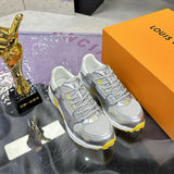 Women's Olympia Sneakers, Silver Mesh and Metallic Synthetic Leather with Yellow Sole |1AHOW0