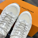 Women's Olympia Sneakers in White High-Tech Mesh and Structured Leather| 1AHOEZ