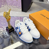 Women's Archlight Sneakers, Blue and White Colorway Calfskin and Technical Fabric (Mesh) Combination |1A43KV