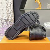 Men's Run Away Sneakers in All-Black Colorway, Technical Mesh Fabric Combined with Monogram Perforated Calfskin| 1AHSRA