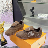 Men's Footprint Soccer Sneakers in Brown with Faded Effect Suede Calf Leather |1AHTXT