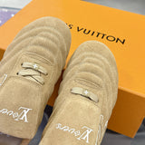 Men's Footprint Soccer Sneakers in Beige Faded Suede Calfskin| 1AHTYY